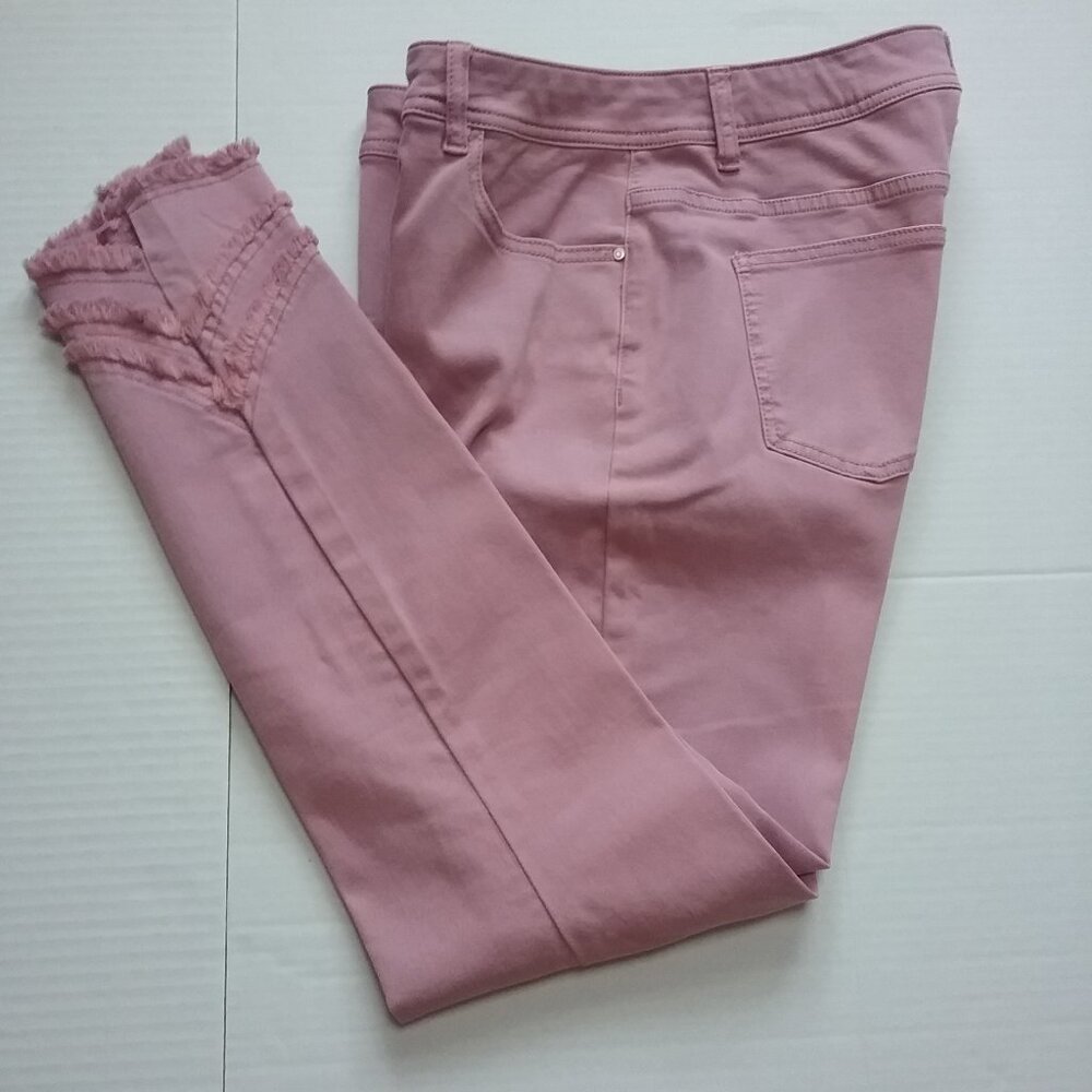 Charlie B Collection Lilac Frayed Hem Jean Pants